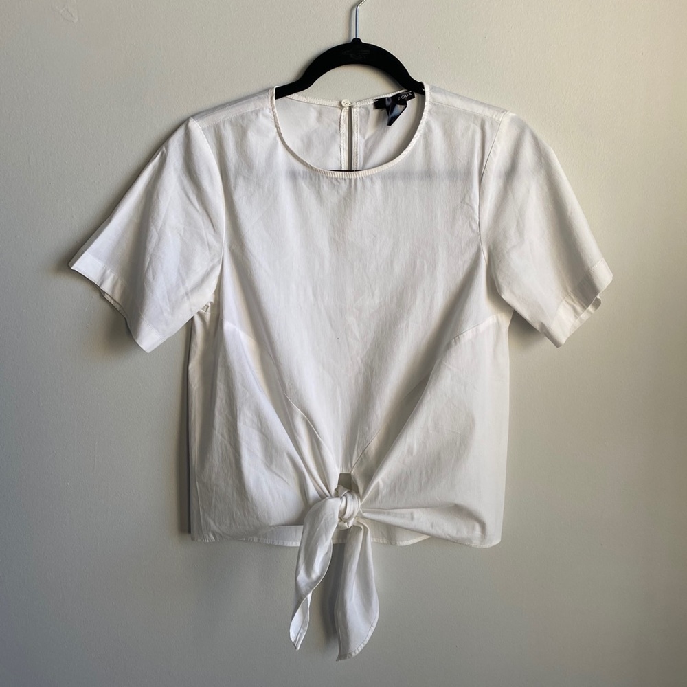 Aqua White Blouse
